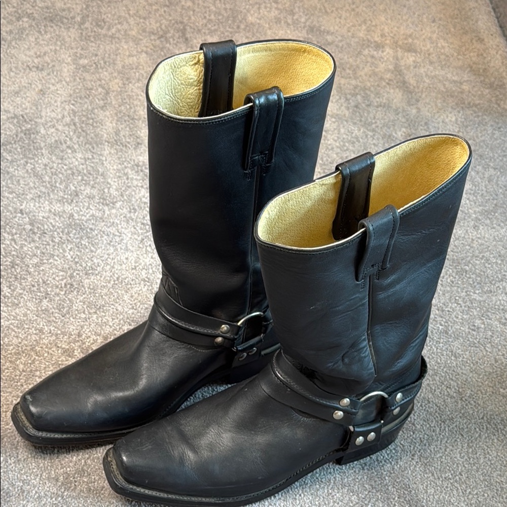 Rudel Co. Men’s Black Leather Knoxx Motorcycle Tall Boots 11